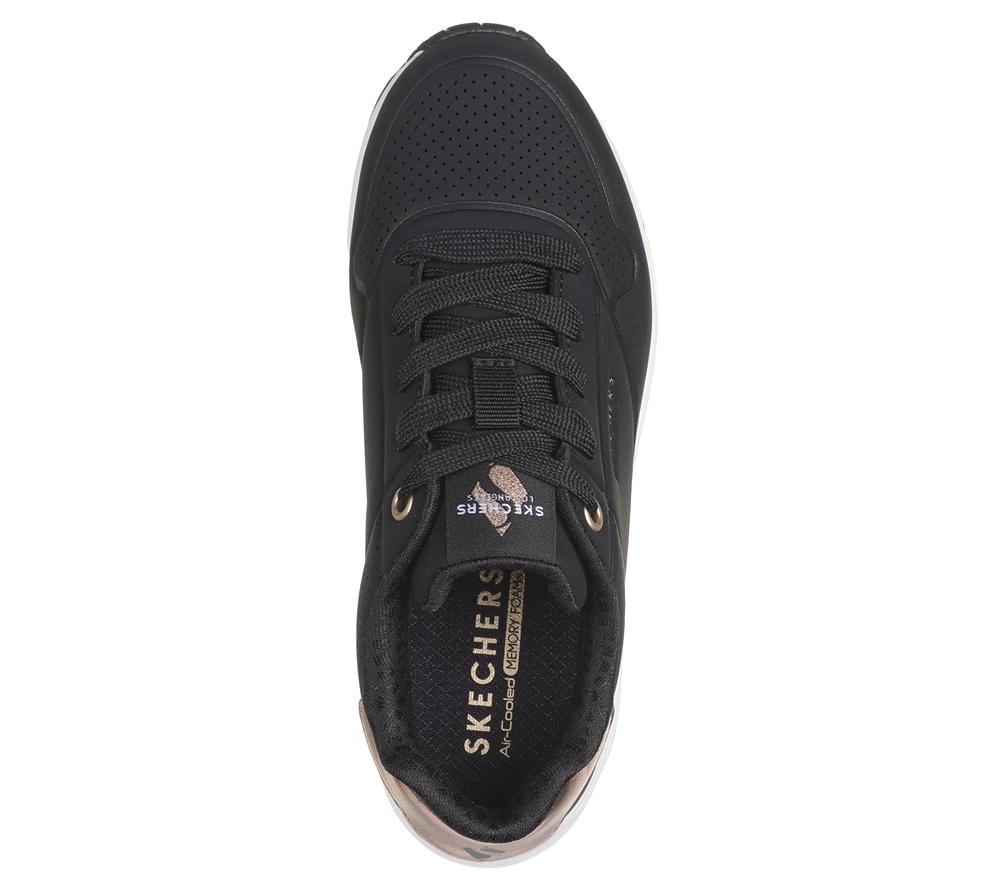 Girls's Skechers Uno Gen1 - Shimmer Away Sneakers Black  USA |  8349-SJRKN