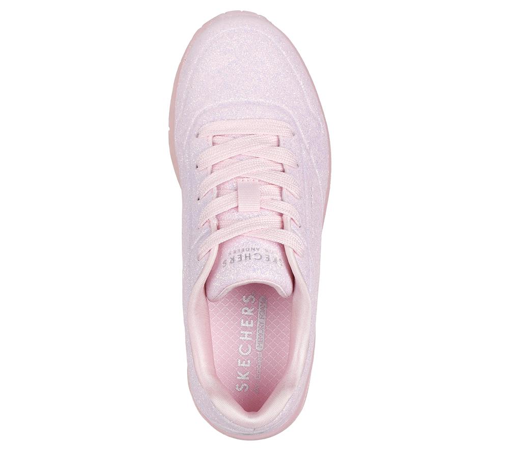 Girls's Skechers Uno Ice Lace Up Shoes Light Pink  USA |  7104-WUZVB