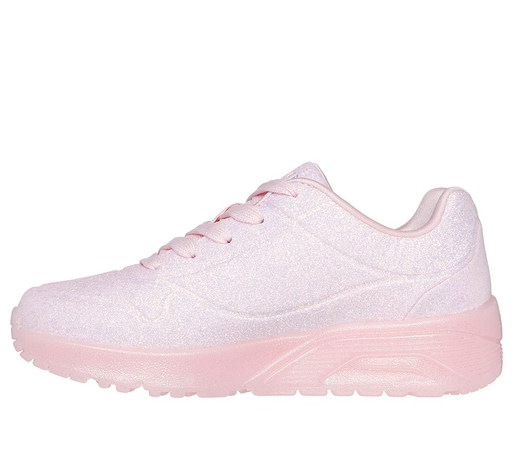 Girls's Skechers Uno Ice Lace Up Shoes Light Pink  USA |  7104-WUZVB