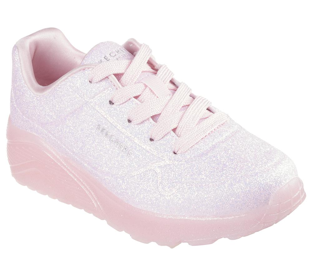 Girls's Skechers Uno Ice Lace Up Shoes Light Pink  USA |  7104-WUZVB