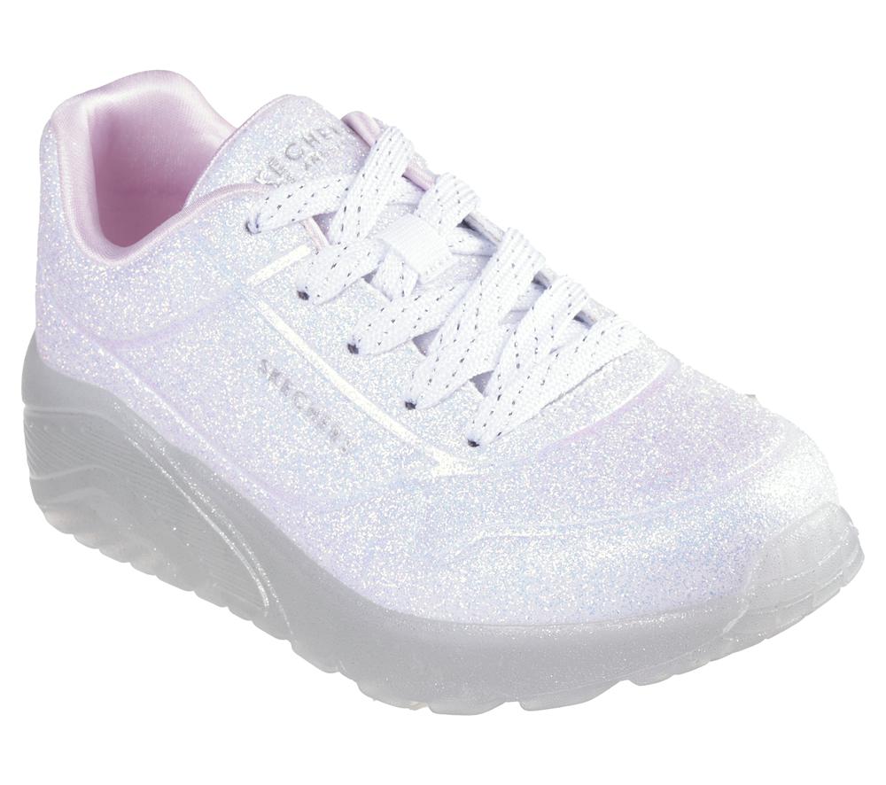 Girls's Skechers Uno Ice Lace Up Shoes White  USA |  3694-KOCIJ