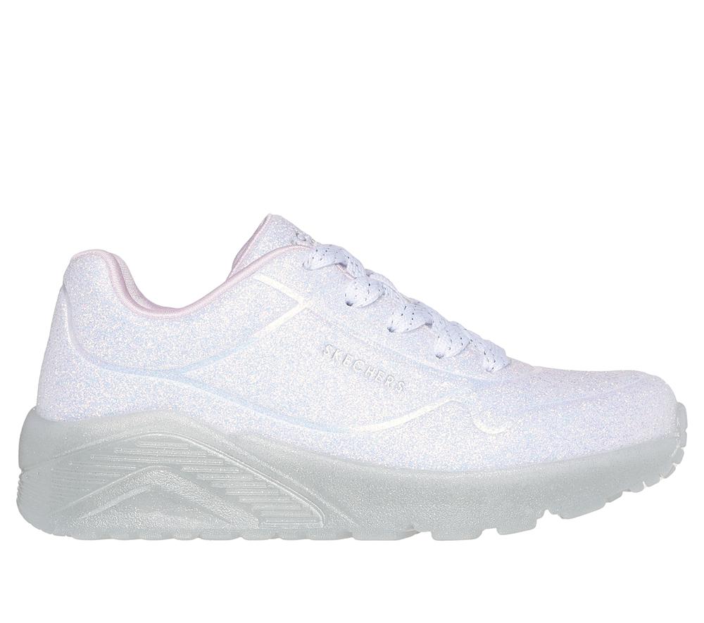 Girls\'s Skechers Uno Ice Lace Up Shoes White  USA |  3694-KOCIJ