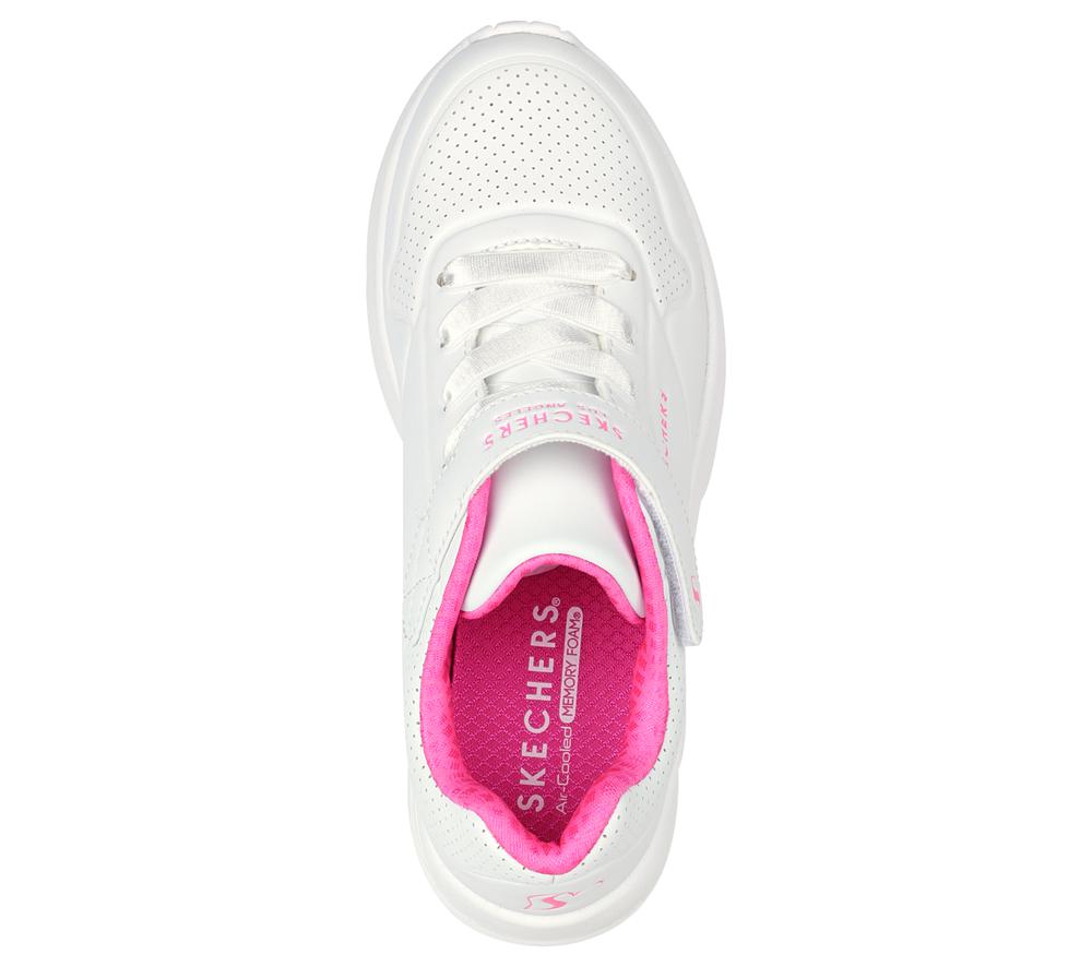 Girls's Skechers Uno Lite Sneakers White / Hot Pink  USA |  3547-FCAOV