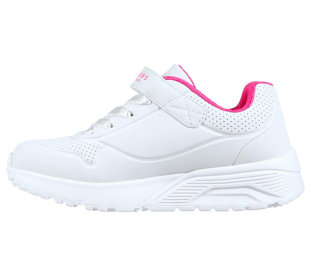 Girls's Skechers Uno Lite Sneakers White / Hot Pink  USA |  3547-FCAOV