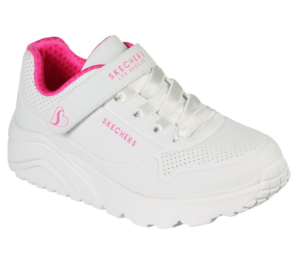 Girls's Skechers Uno Lite Sneakers White / Hot Pink  USA |  3547-FCAOV