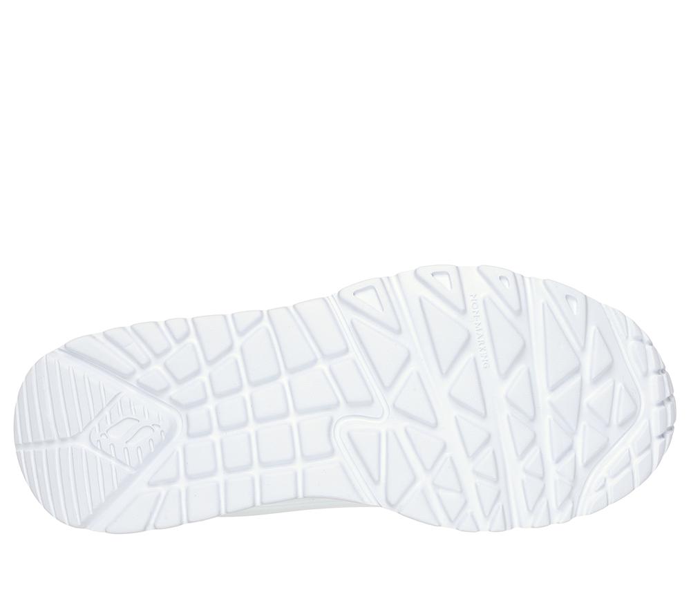 Girls's Skechers Uno Lite - Easy Zip Lace Up Shoes White  USA |  7815-VDWNJ