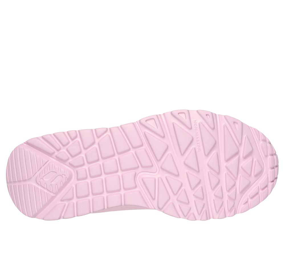 Girls's Skechers Uno Lite - Easy Zip Lace Up Shoes Light Pink  USA |  3692-IBXGC