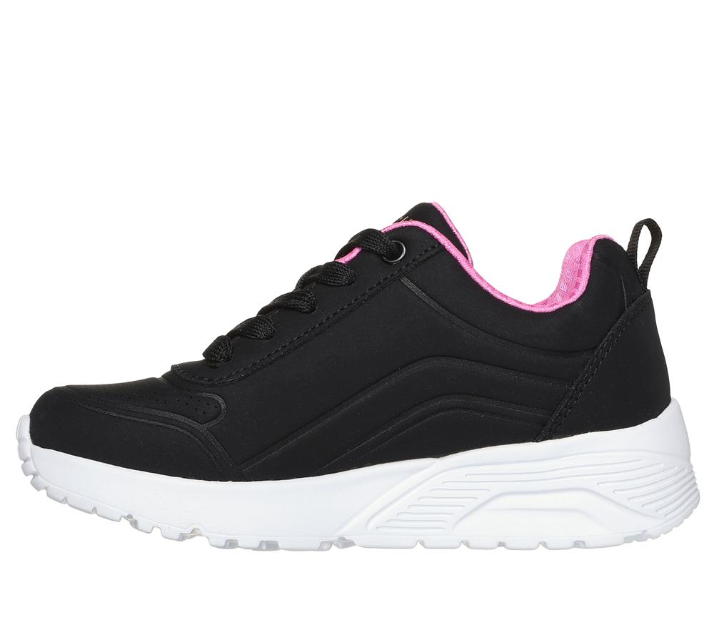Girls's Skechers Uno Lite - Easy Zip Sneakers Black / Rose Gold  USA |  3842-TPNRJ