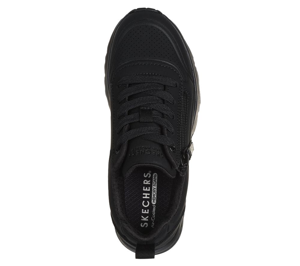 Girls's Skechers Uno Lite - Easy Zip Sneakers Black  USA |  5341-TAZWK