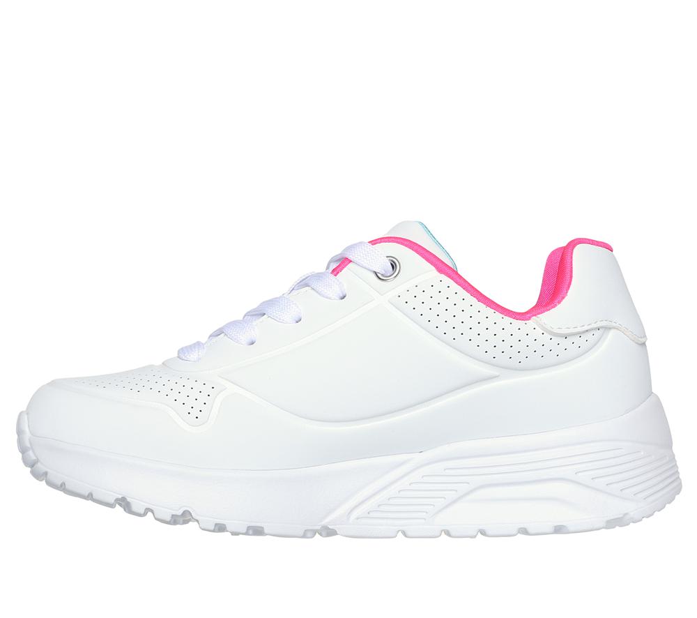 Girls's Skechers Uno Lite - My Drip Lace Up Shoes White / Multicolor  USA |  0319-NGUHD