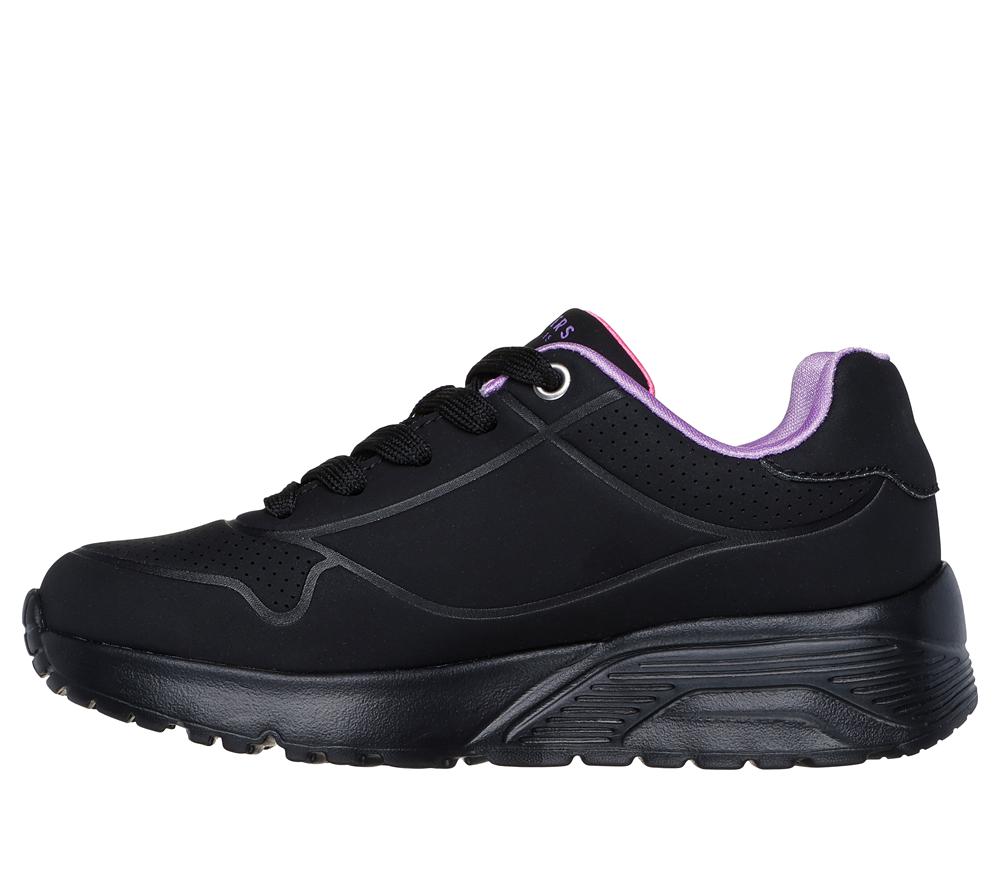 Girls's Skechers Uno Lite - My Drip Lace Up Shoes Black / Multicolor  USA |  0325-XMSNK