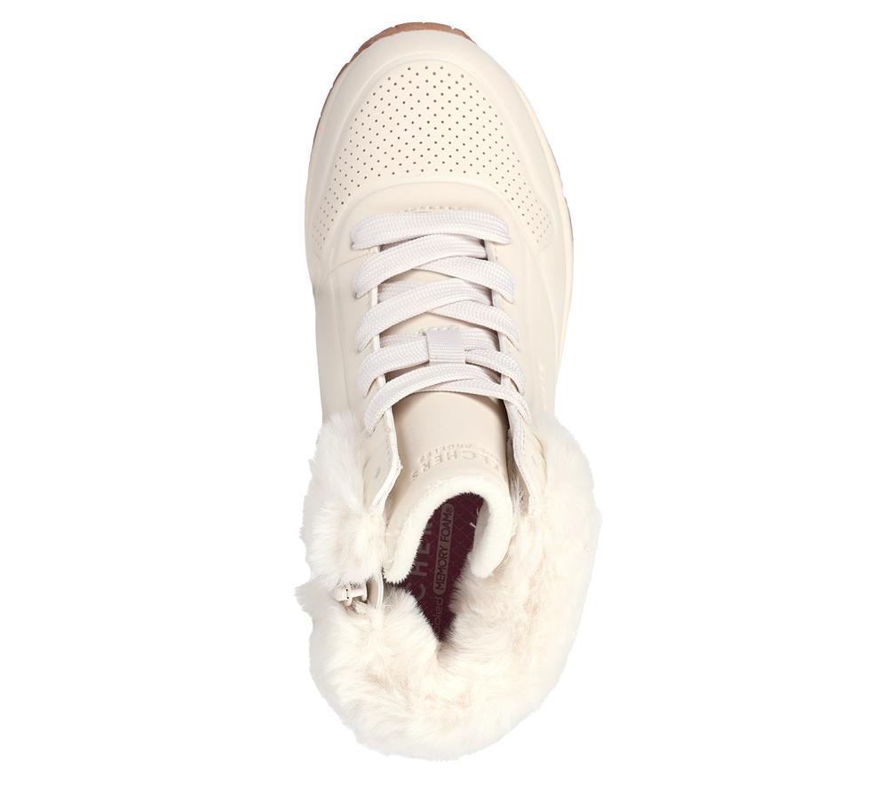 Girls's Skechers Uno - Fall Air Lace Up Shoes Natural White  USA |  6814-ZFHXG
