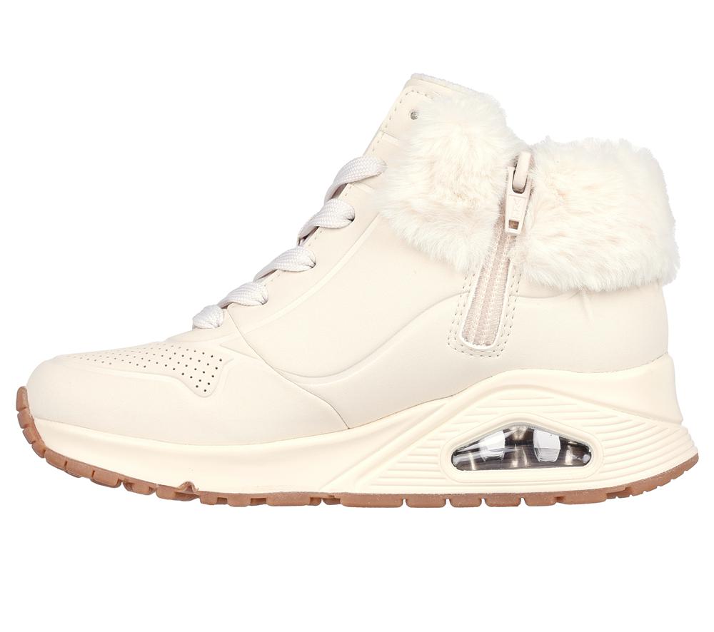 Girls's Skechers Uno - Fall Air Lace Up Shoes Natural White  USA |  6814-ZFHXG