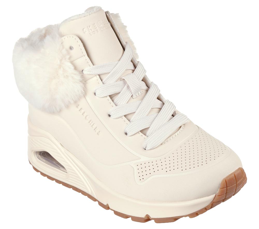 Girls's Skechers Uno - Fall Air Lace Up Shoes Natural White  USA |  6814-ZFHXG