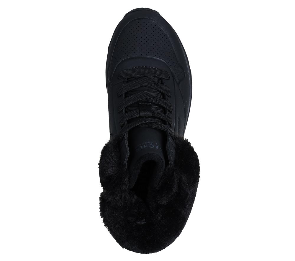 Girls's Skechers Uno - Fall Air Lace Up Shoes Black  USA |  3106-PLHBN