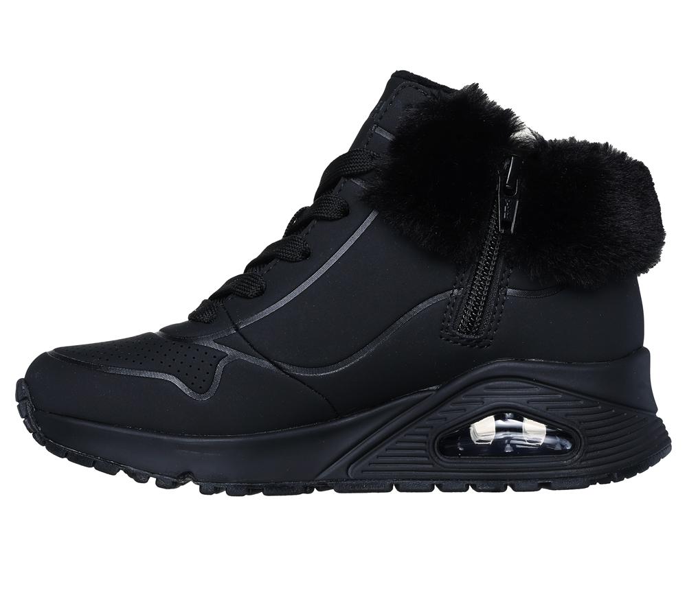 Girls's Skechers Uno - Fall Air Lace Up Shoes Black  USA |  3106-PLHBN