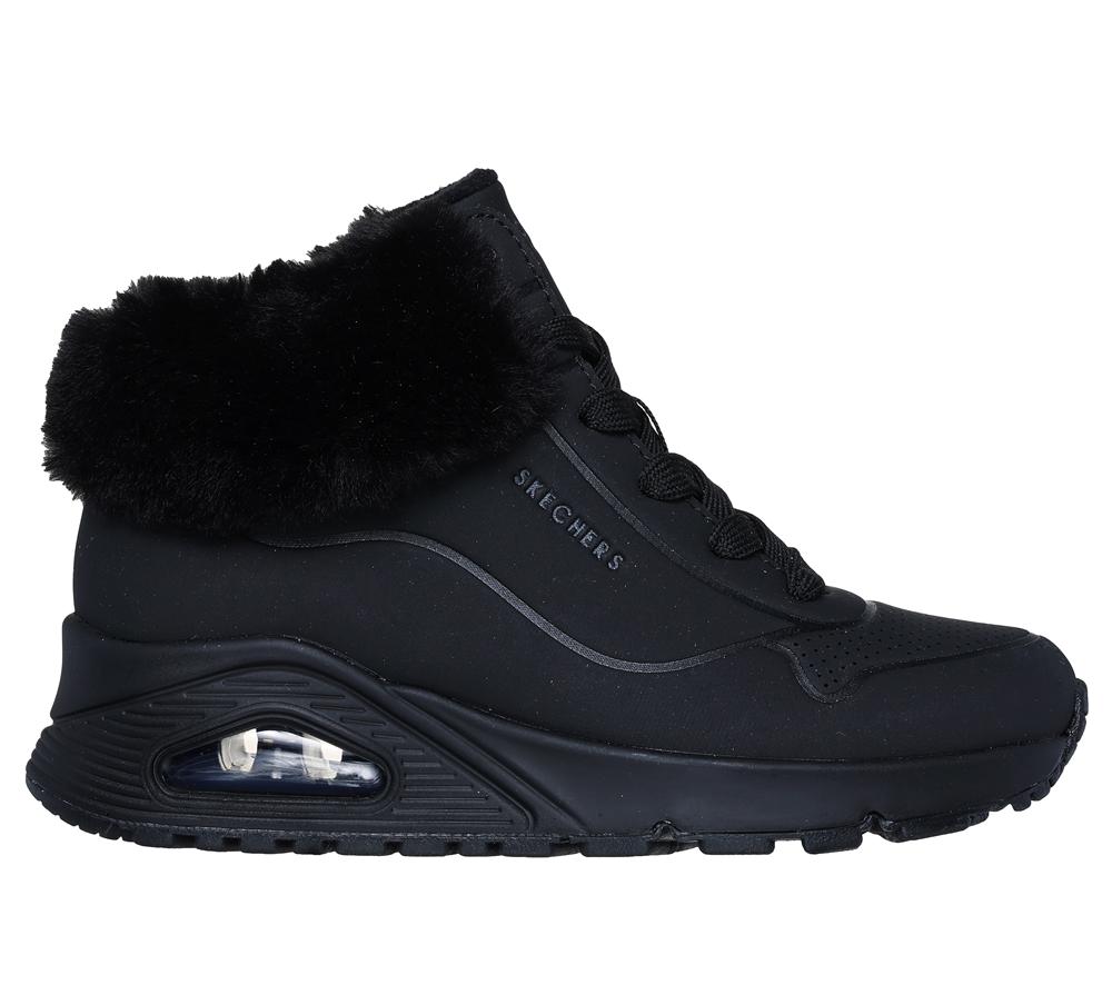 Girls\'s Skechers Uno - Fall Air Lace Up Shoes Black  USA |  3106-PLHBN