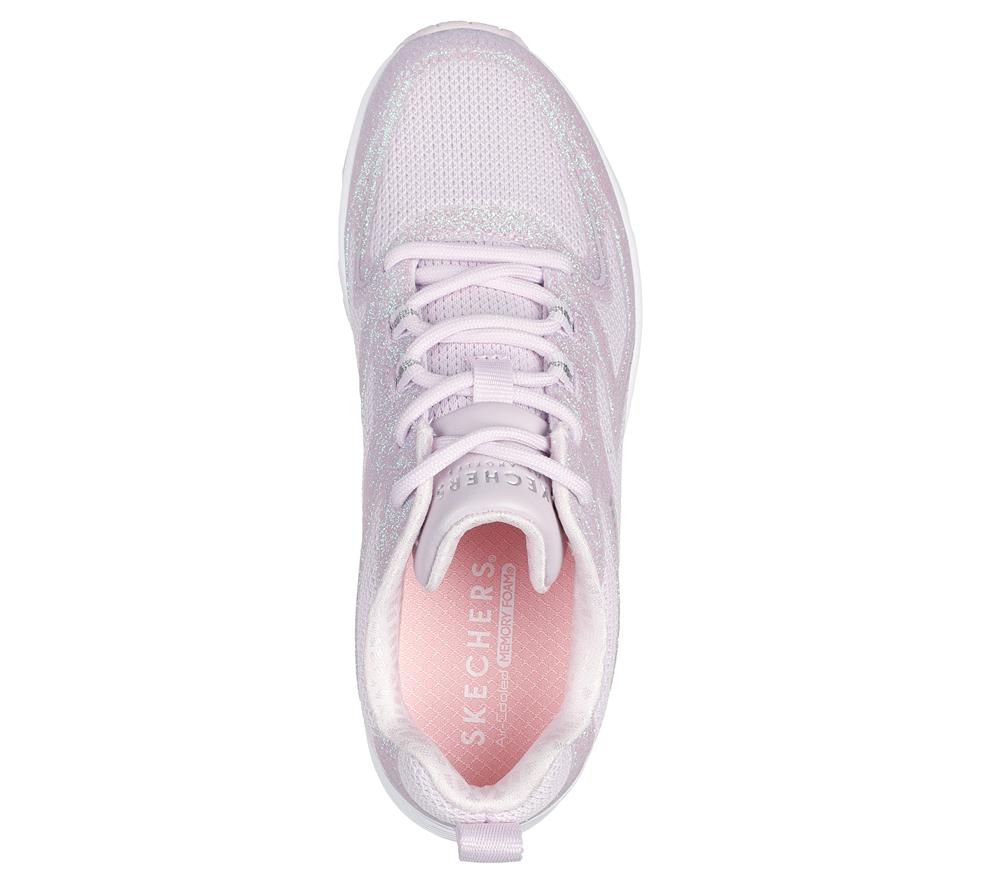 Girls's Skechers Uno - Glit-Airy Steps Lace Up Shoes Light Pink  USA |  8672-WHAMO