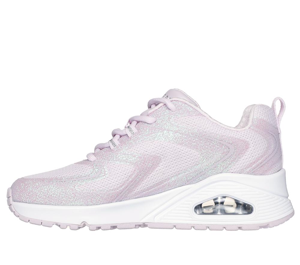 Girls's Skechers Uno - Glit-Airy Steps Lace Up Shoes Light Pink  USA |  8672-WHAMO