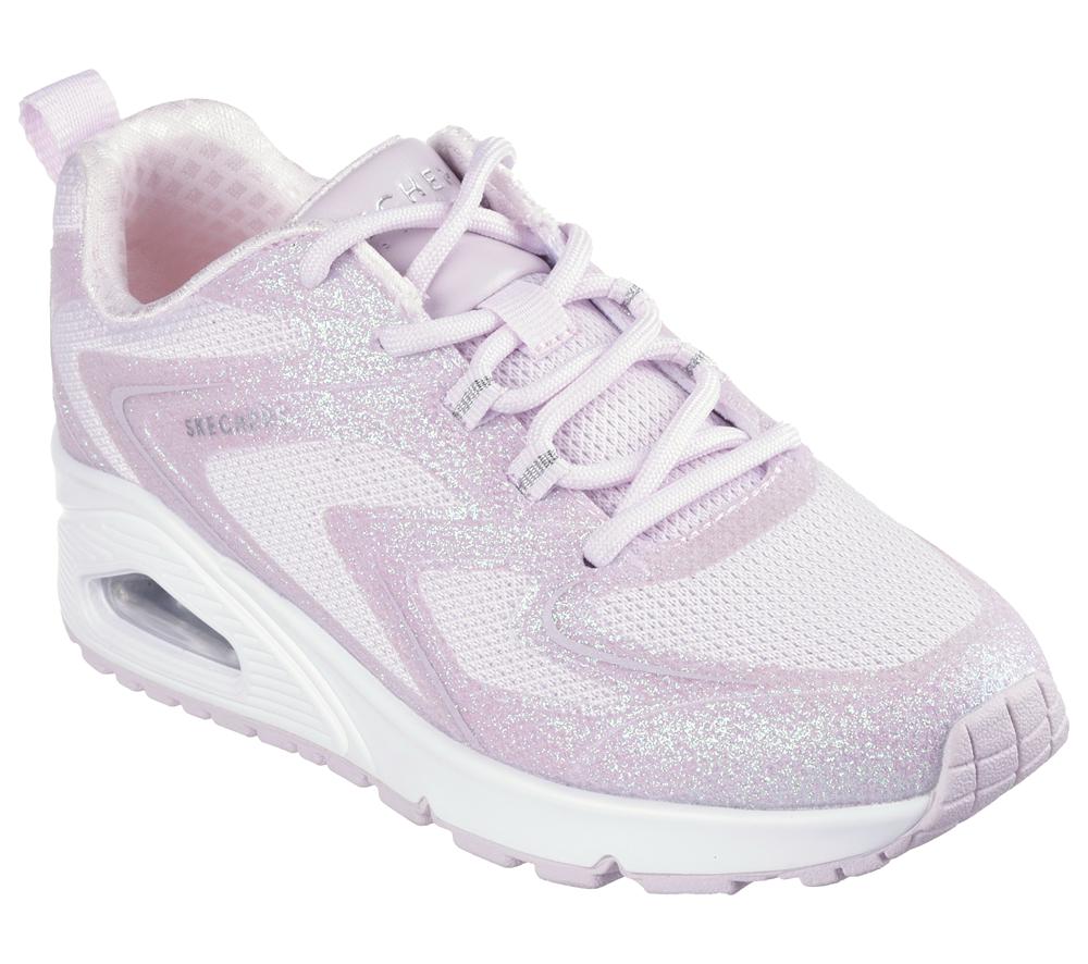 Girls's Skechers Uno - Glit-Airy Steps Lace Up Shoes Light Pink  USA |  8672-WHAMO