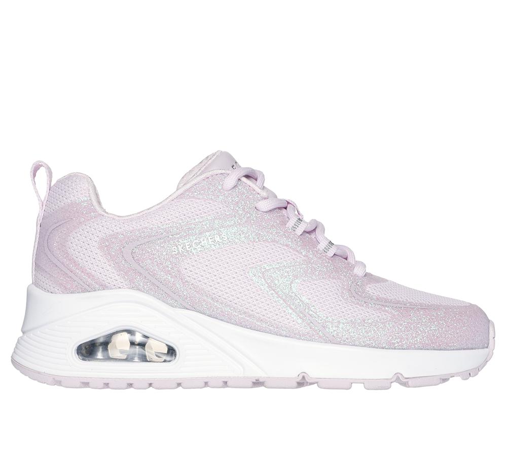 Girls\'s Skechers Uno - Glit-Airy Steps Lace Up Shoes Light Pink  USA |  8672-WHAMO