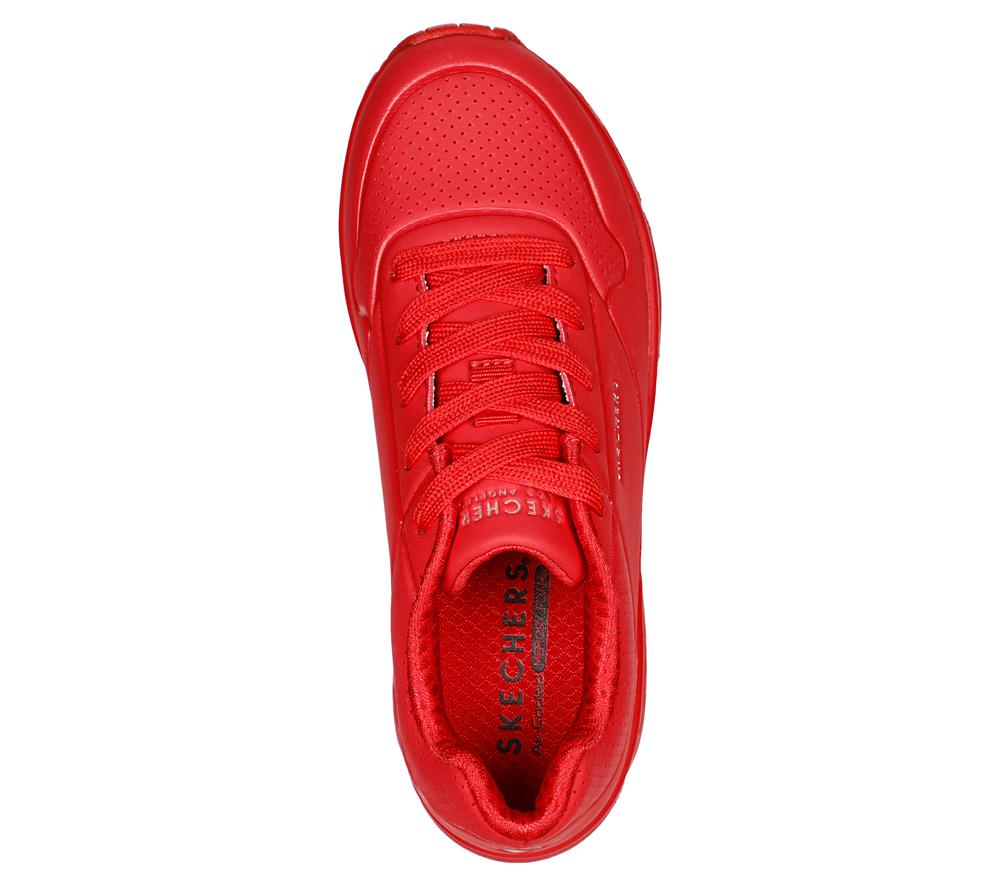 Girls's Skechers Uno - Stand on Air Lace Up Shoes Red  USA |  4138-CKDHI