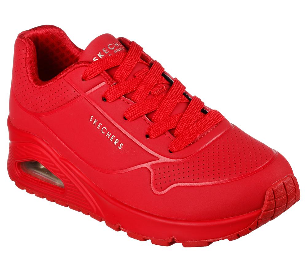 Girls's Skechers Uno - Stand on Air Lace Up Shoes Red  USA |  4138-CKDHI