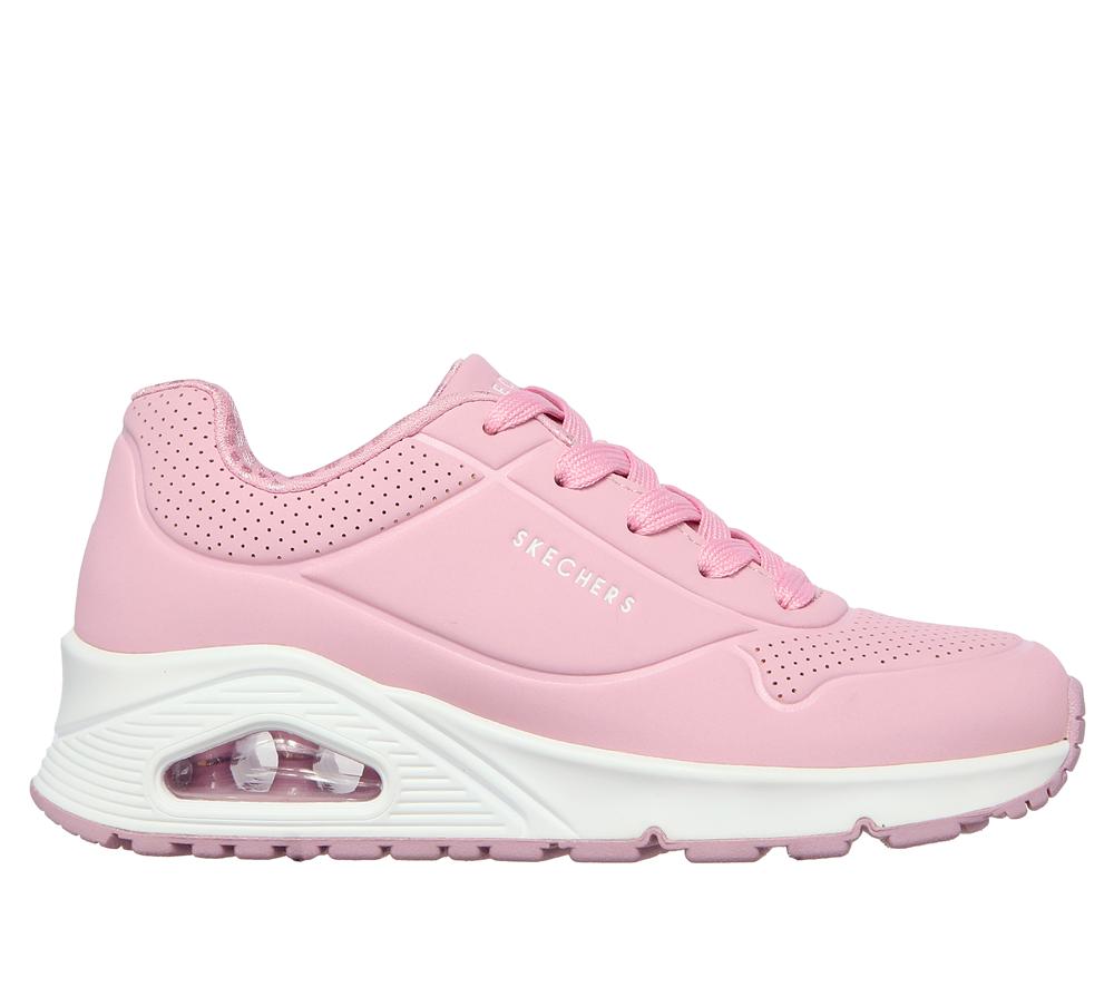 Girls\'s Skechers Uno - Stand on Air Lace Up Shoes Pink  USA |  3628-UORTW