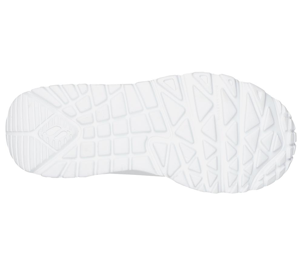 Girls's Skechers x JGoldcrown: Uno Lite - Lovely Luv Lace Up Shoes White / Red / Pink  USA |  0562-XYWZO