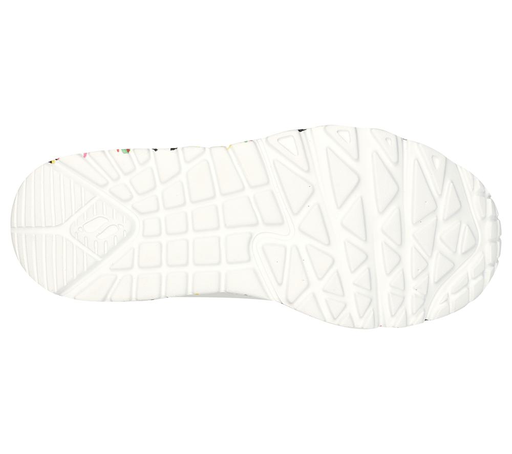 Girls's Skechers x JGoldcrown: Uno Lite - Lovely Luv Lace Up Shoes White / Multicolor  USA |  0329-NVYUW