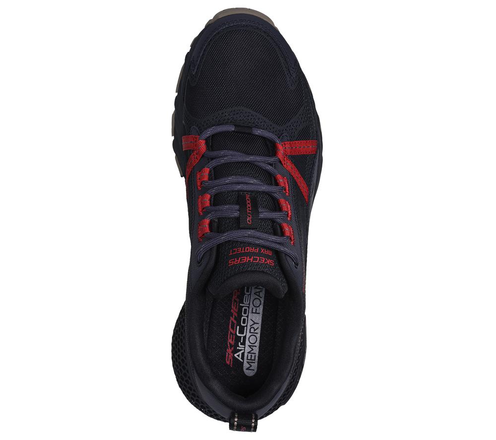 Men Skechers 3D Max Protect Sneakers Black / Red  USA |  3218-ZAWQM