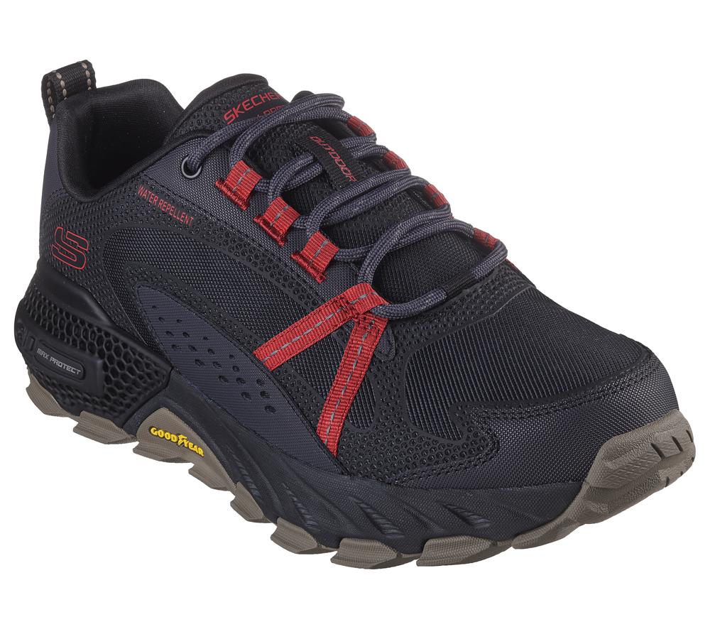 Men Skechers 3D Max Protect Sneakers Black / Red  USA |  3218-ZAWQM