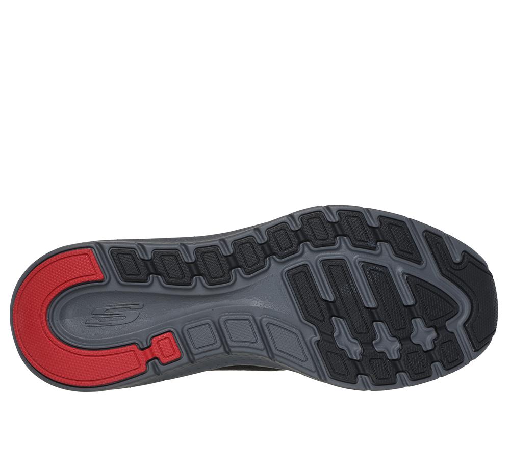 Men Skechers Arch Fit 2.0 Lace Up Black / Red  USA |  3014-TQMDN