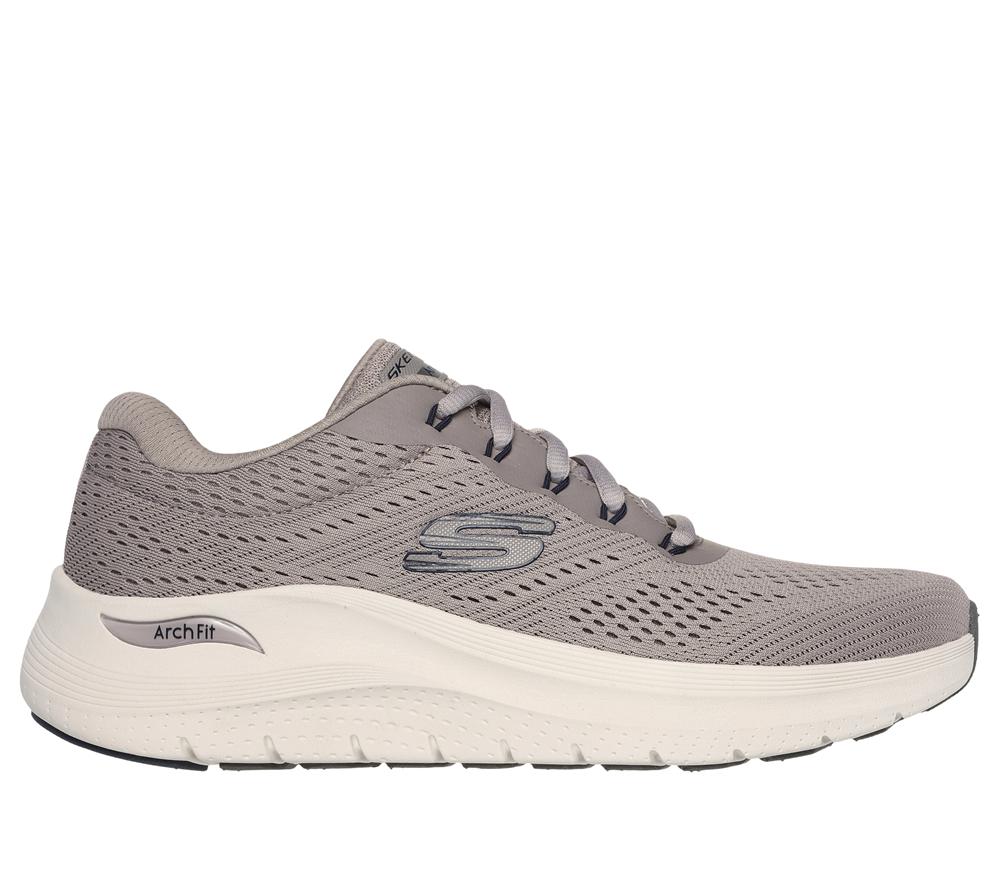 Men Skechers Arch Fit 2.0 Lace Up Taupe Brown  USA |  1278-XJKAV