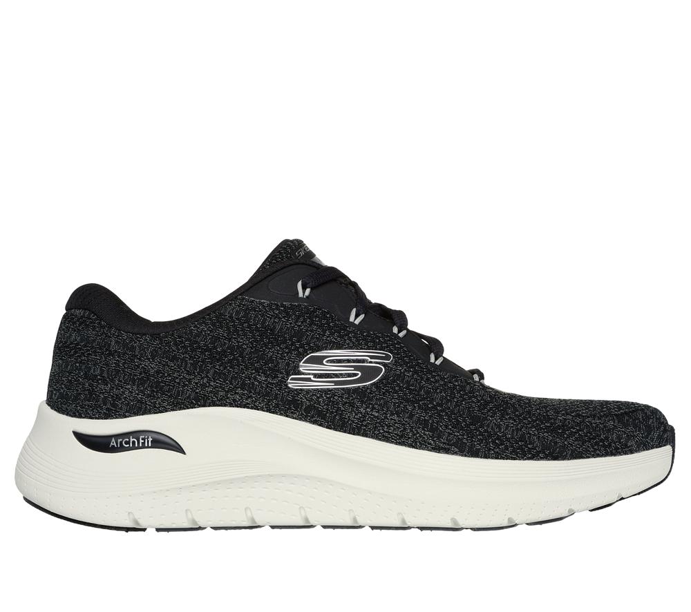 Men Skechers Arch Fit 2.0 - Road Wave Lace Up Black / White  USA |  7249-ZCKGE