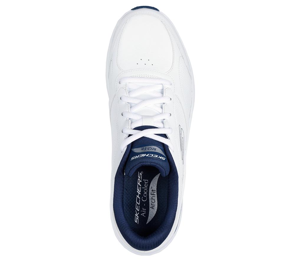 Men Skechers Arch Fit 2.0 - Safehouse Lace Up White / Navy  USA |  9718-KJQEG