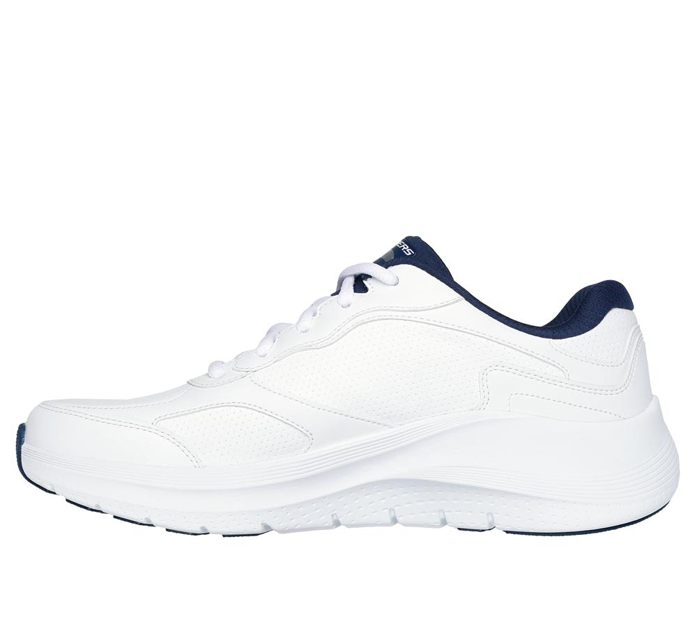 Men Skechers Arch Fit 2.0 - Safehouse Lace Up White / Navy  USA |  9718-KJQEG