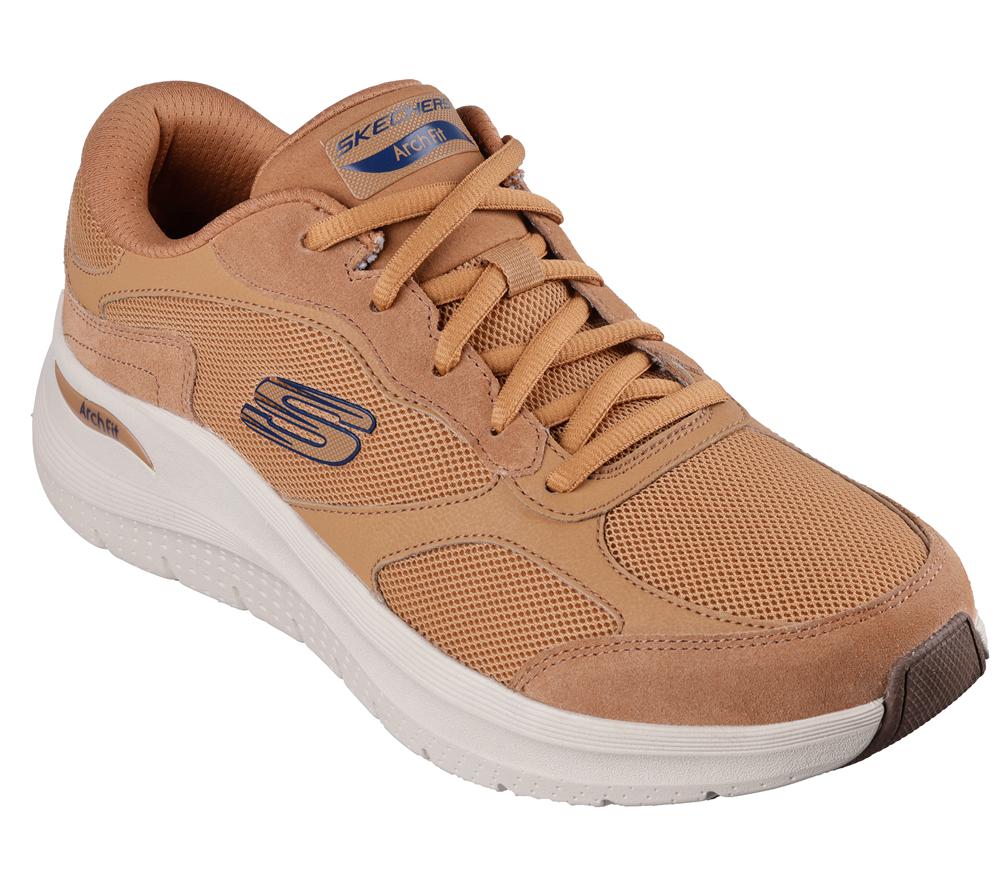 Men Skechers Arch Fit 2.0 - The Keep Lace Up Whiskey Brown  USA |  9752-NCGSY