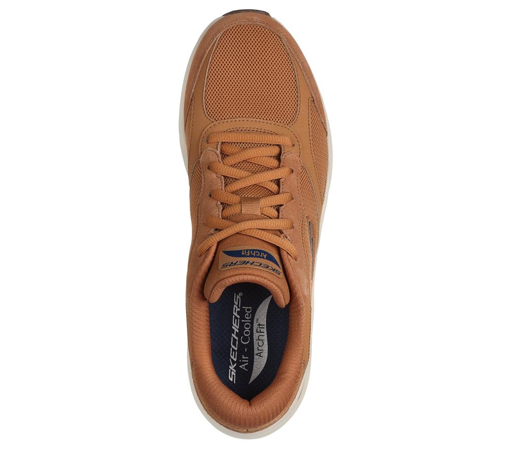 Men Skechers Arch Fit 2.0 - The Keep Sneakers Whiskey Brown  USA |  4521-DCBJZ