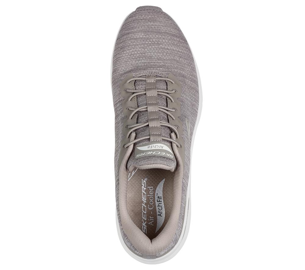 Men Skechers Arch Fit 2.0 - Upperhand Slip On Shoes Taupe Brown  USA |  8324-WPNZV