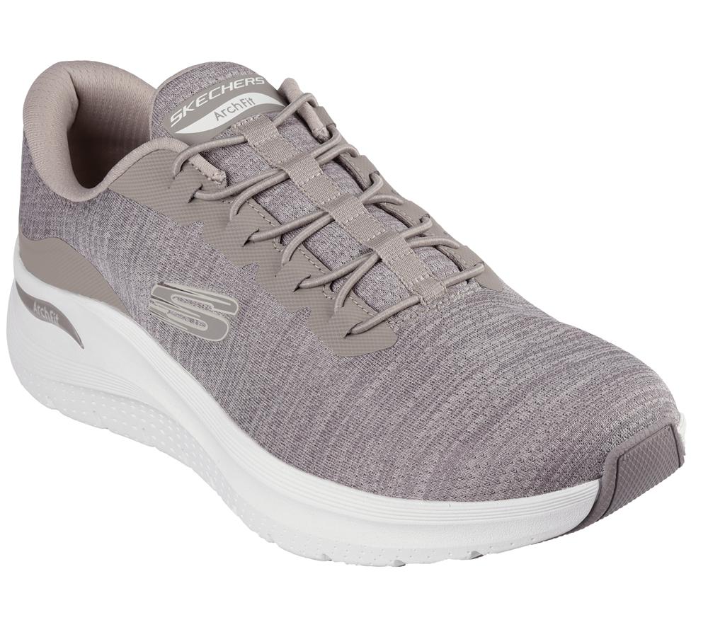 Men Skechers Arch Fit 2.0 - Upperhand Slip On Shoes Taupe Brown  USA |  8324-WPNZV