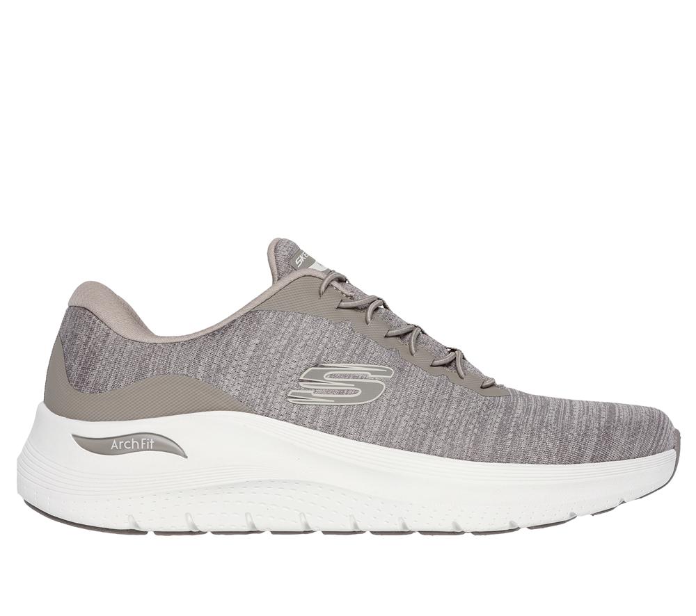 Men Skechers Arch Fit 2.0 - Upperhand Slip On Shoes Taupe Brown  USA |  8324-WPNZV