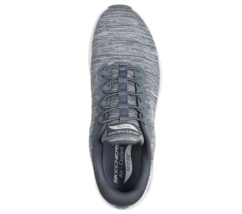 Men Skechers Arch Fit 2.0 - Upperhand Slip On Shoes Grey  USA |  1358-UXAWT