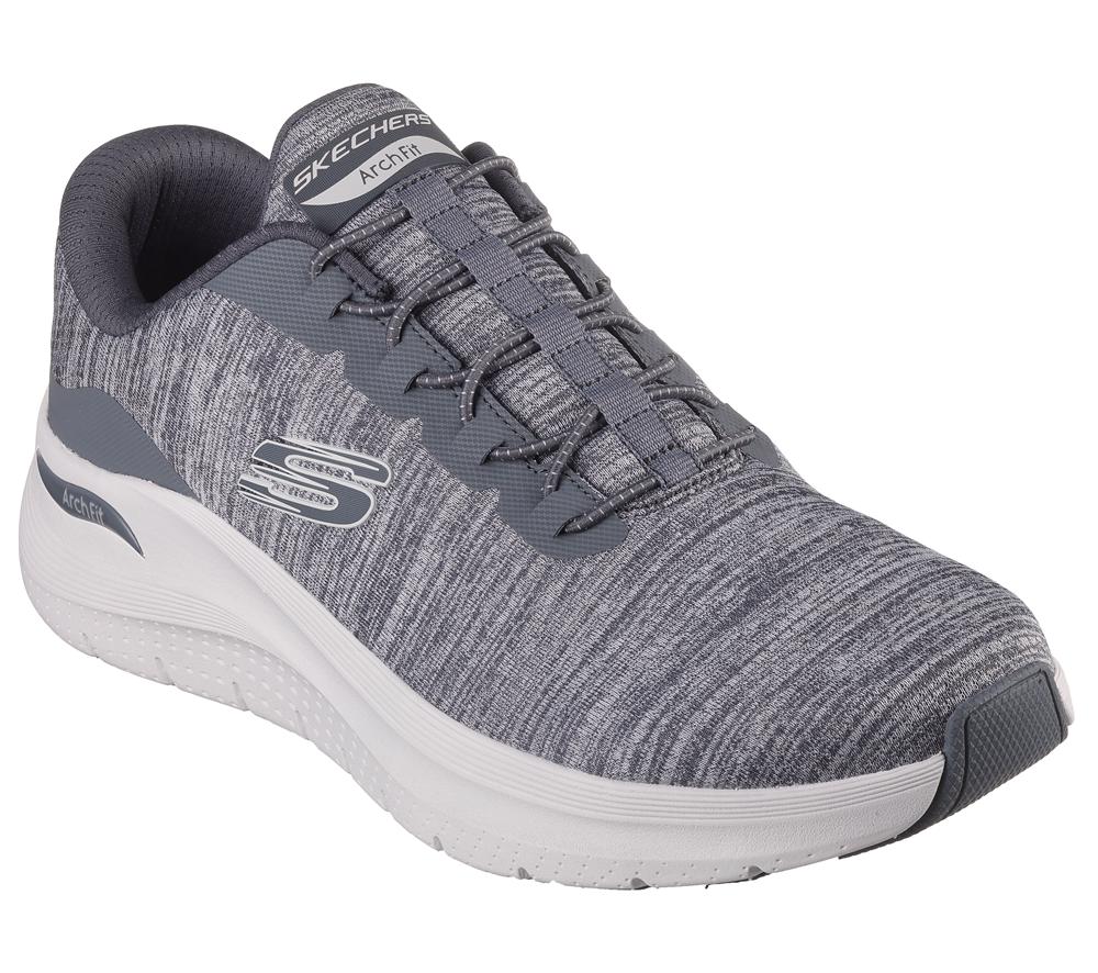 Men Skechers Arch Fit 2.0 - Upperhand Slip On Shoes Grey  USA |  1358-UXAWT