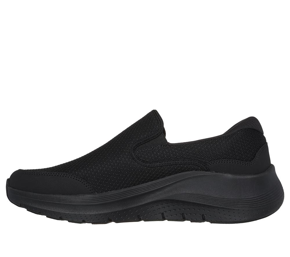 Men Skechers Arch Fit 2.0 - Vallo Slip On Shoes Black  USA |  3056-UAGJD