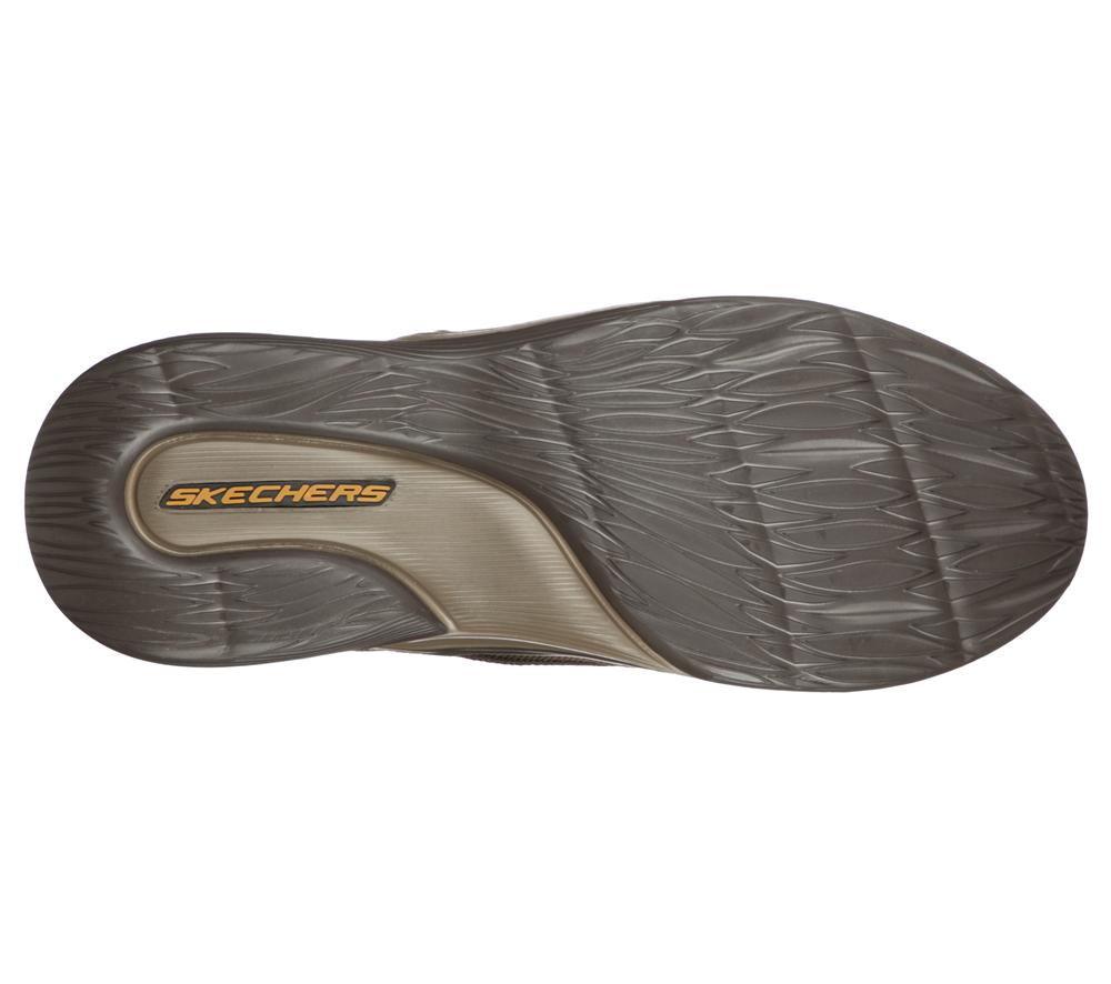 Men Skechers Arch Fit Darlo - Weedon Smart Shoes Olive / Brown  USA |  4136-XKIHD