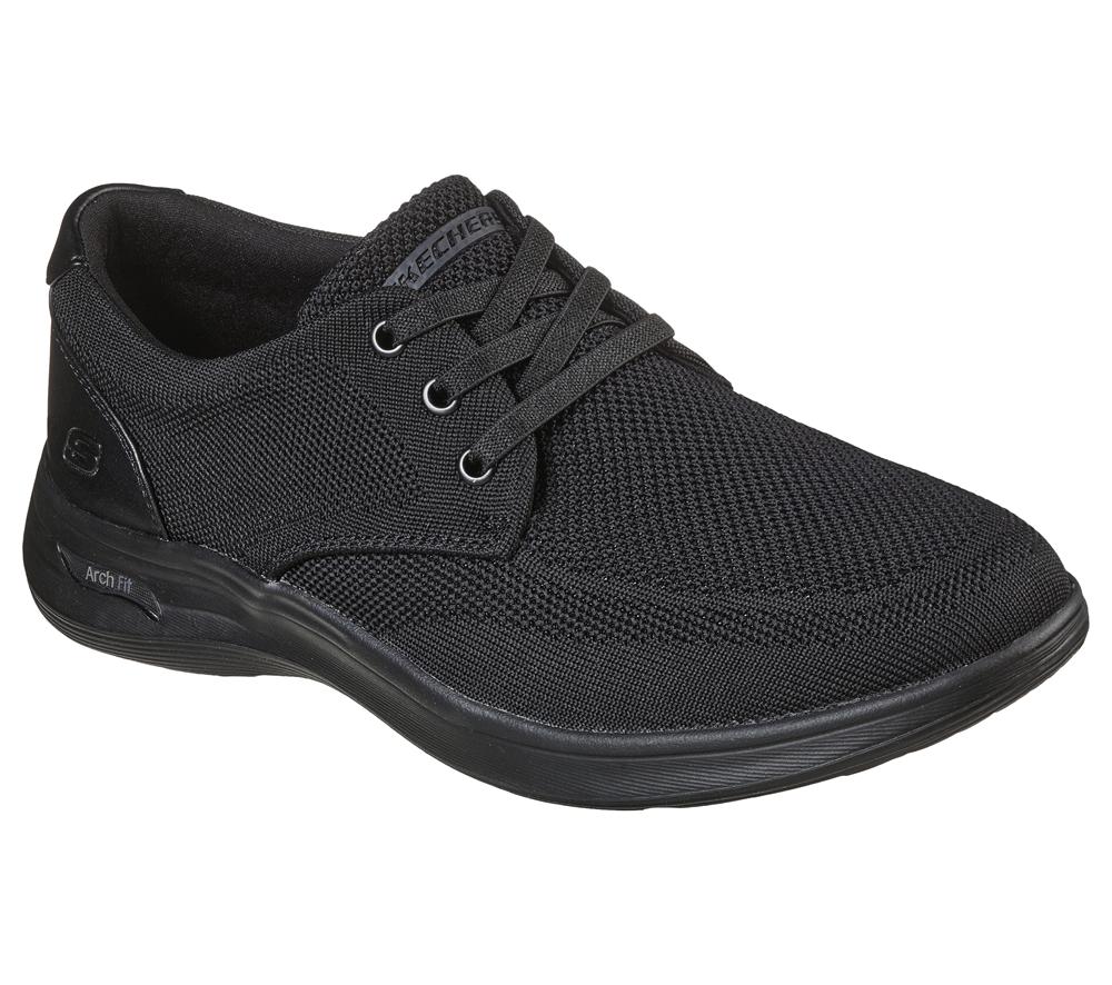 Men Skechers Arch Fit Darlo - Weedon Smart Shoes Black  USA |  1293-CIATK