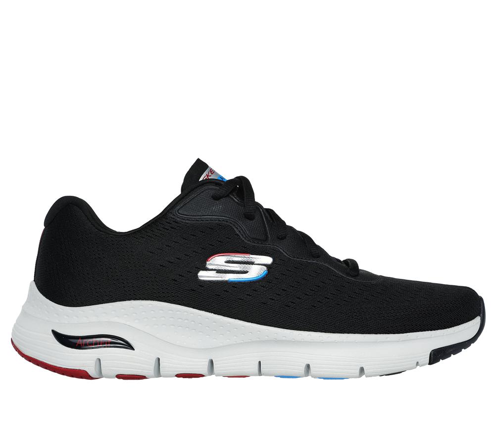 Men Skechers Arch Fit Lace Up Black  USA |  7815-EBQVG
