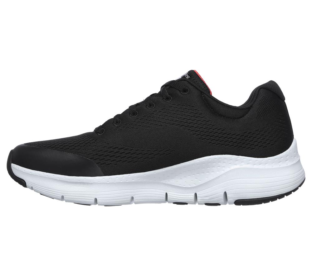 Men Skechers Arch Fit Lace Up Black / Red  USA |  5183-YFMTA