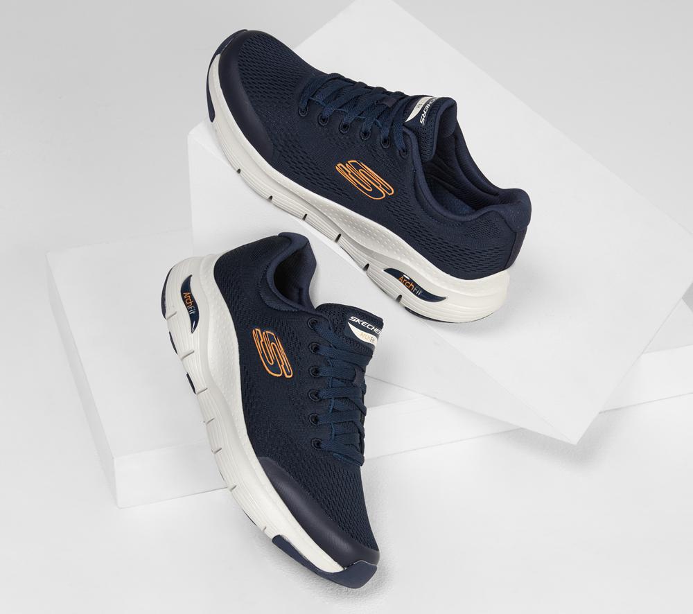 Men Skechers Arch Fit Lace Up Navy  USA |  0431-DWQGV